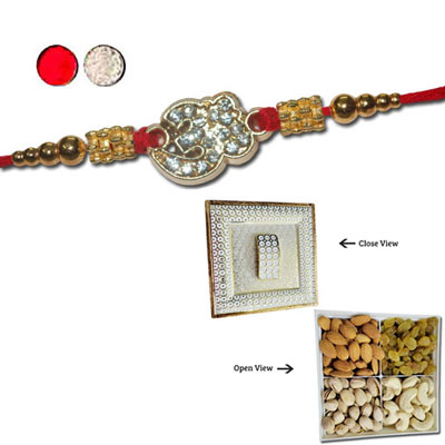 "Rakhi - FR- 8380 A (Single Rakhi),  Vivana Dry Fruit Box - Code DFB5000 - Click here to View more details about this Product